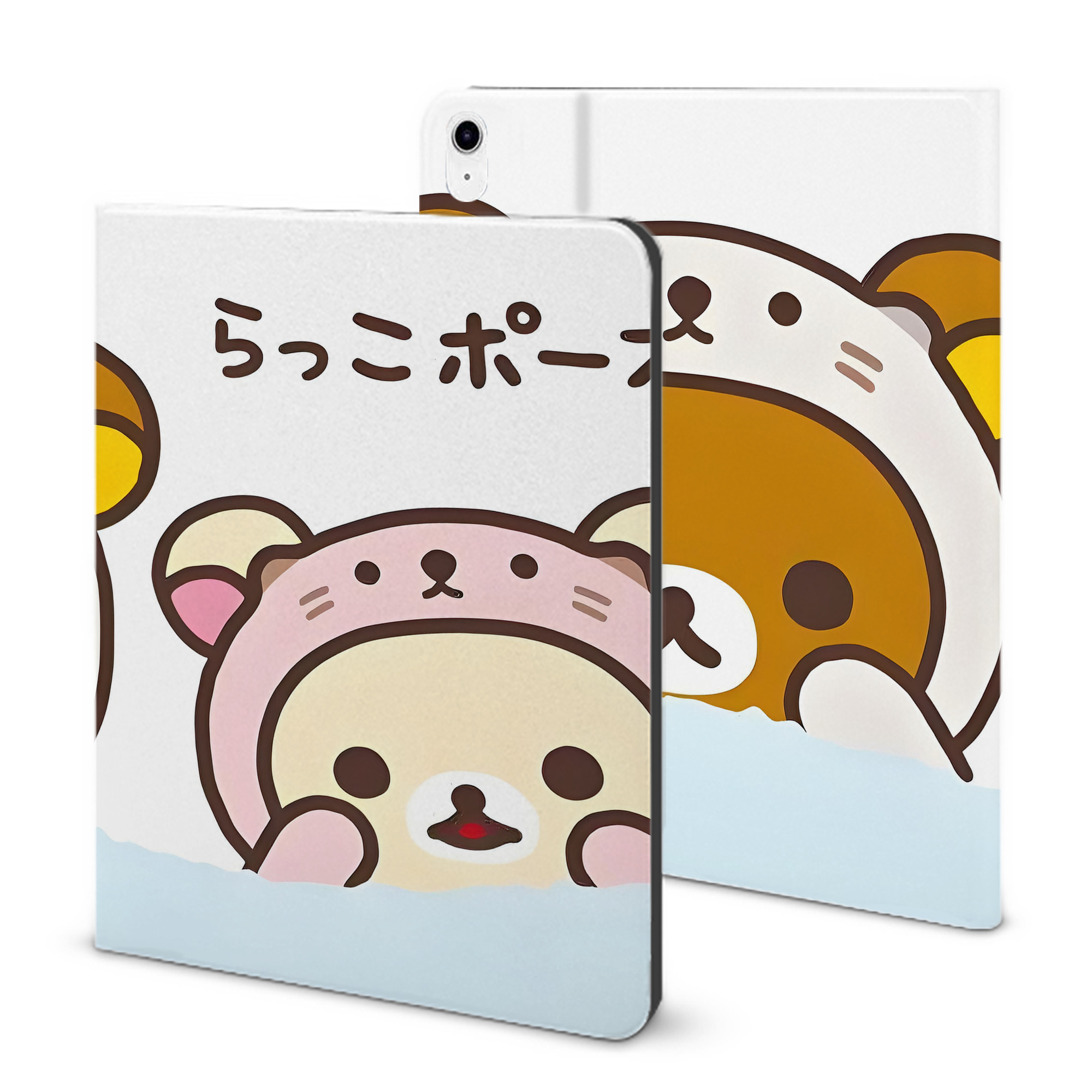 （画像用） リラックマ リラックマ キイロイトリ Rilakkuma Korilakkuma Kiiroitori IPad ケース ブック型 PUレザー TPU 耐衝撃 軽量 薄型 ペン収納なし 全面保護 IPad 各モデル対応